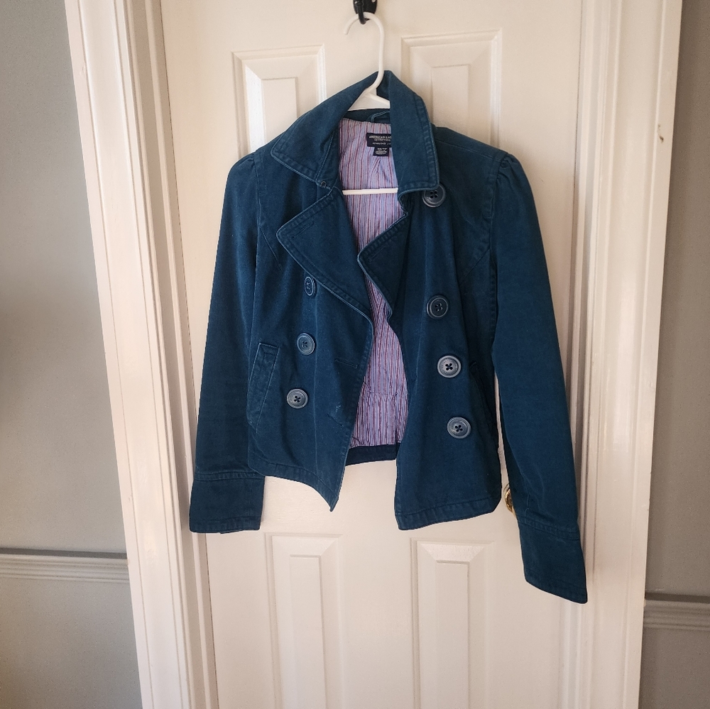 American Eagle deep blue pea coat